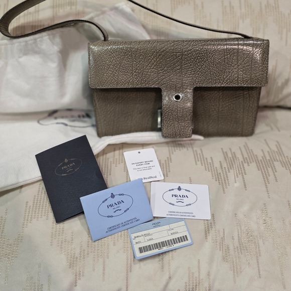 Vintage Prada‎ Lama Shoulder Bag Roccia - Picture 10 of 13